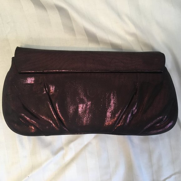 Jeanne Lottie Designer Magenta Satin Fabric Clutch Purse Handbag Chain Jewel - Picture 6 of 12